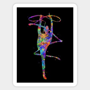 Rhythmic gymnastics tape watercolor art Sticker